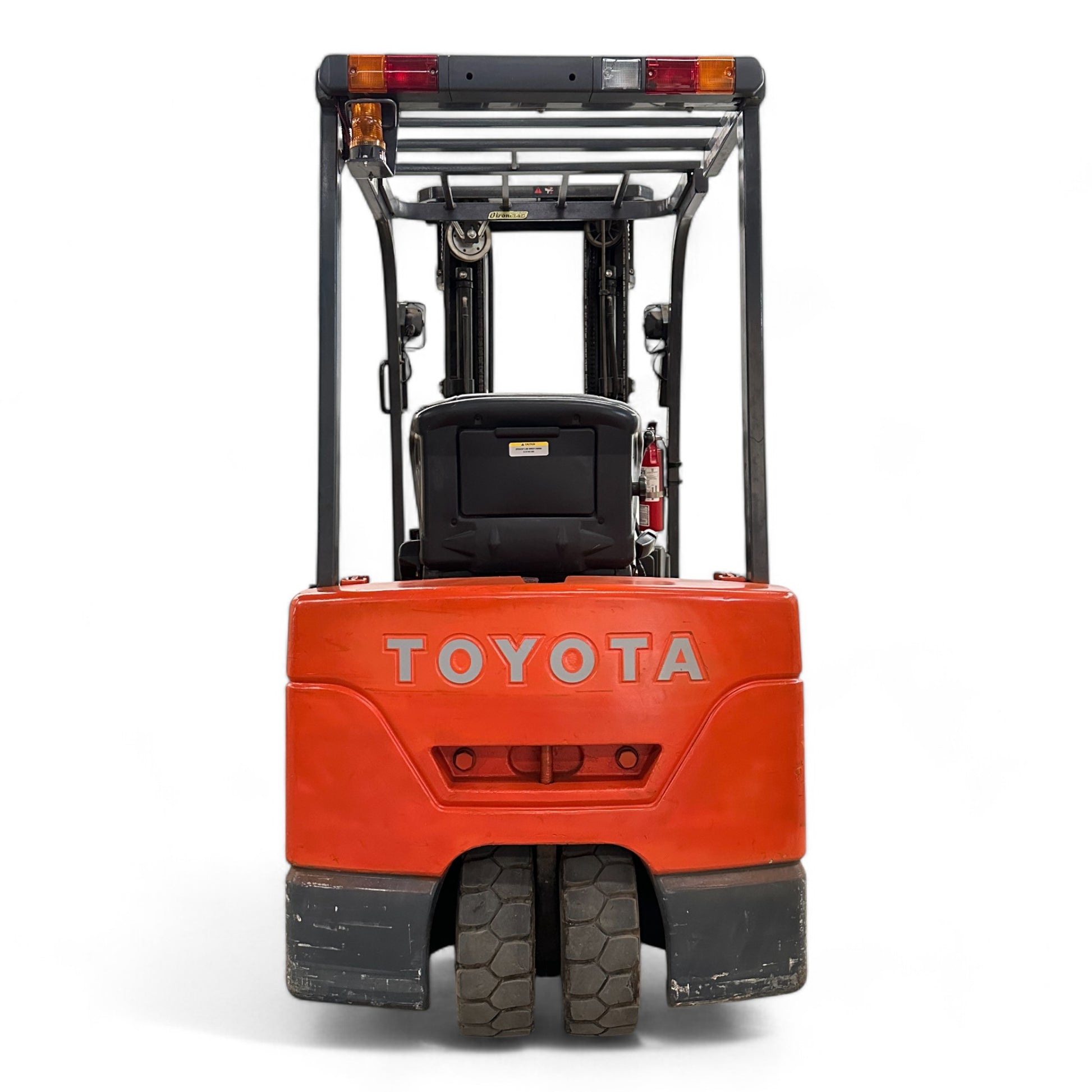 Toyota 7FBEU15 3 Wheel Electric Forklift, 3000 lb (1360 kg) Capacity, Fork Positioner, Charger Included