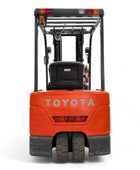 Toyota 7FBEU15 3 Wheel Electric Forklift, 3000 lb (1360 kg) Capacity, Fork Positioner, Charger Included