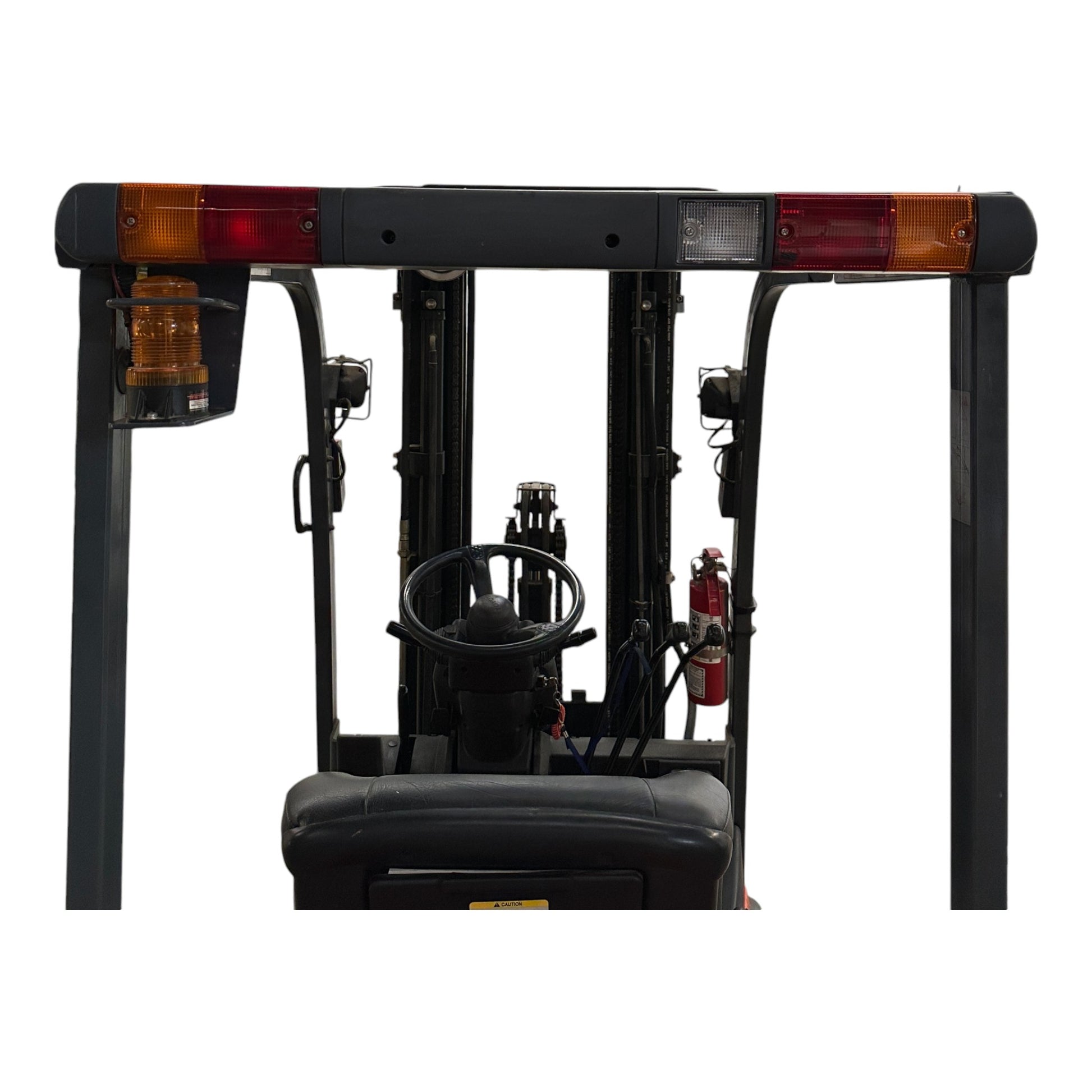 Toyota 7FBEU15 3 Wheel Electric Forklift, 3000 lb (1360 kg) Capacity, Fork Positioner, Charger Included