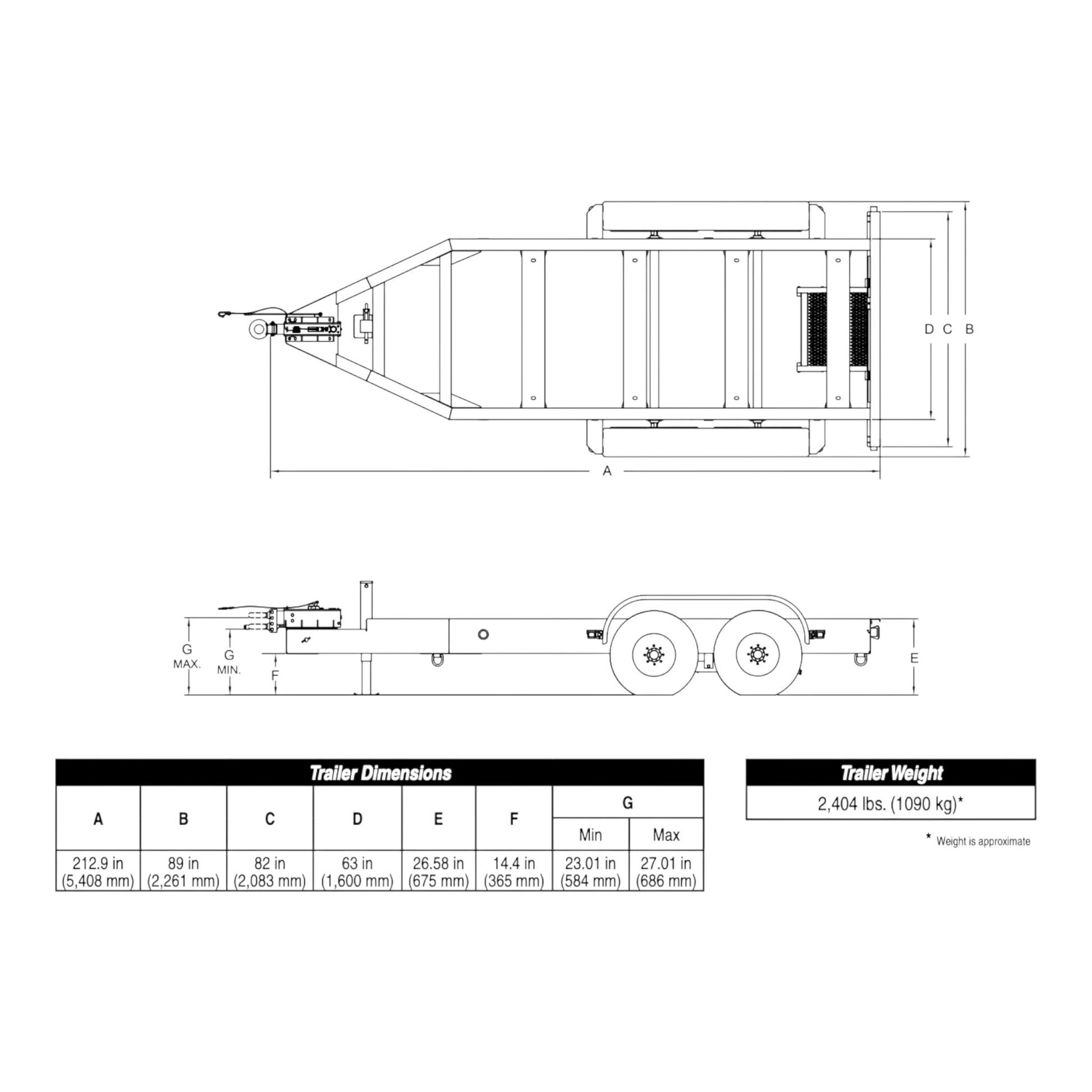 MQ Power TRLR180EV Tandem Axle Trailer