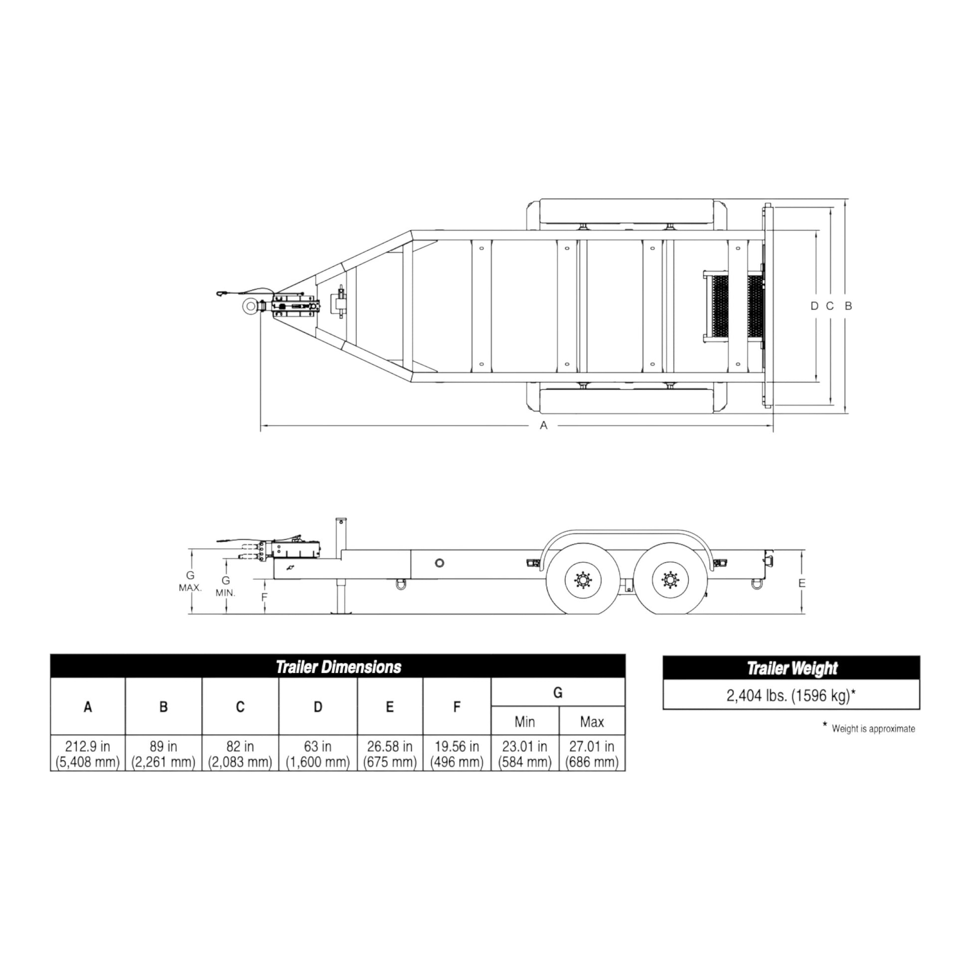 MQ Power TRLR220EV Tandem Axle Trailer