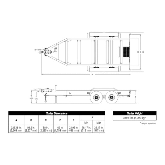Remorque à essieu tandem MQ Power TRLR300EV