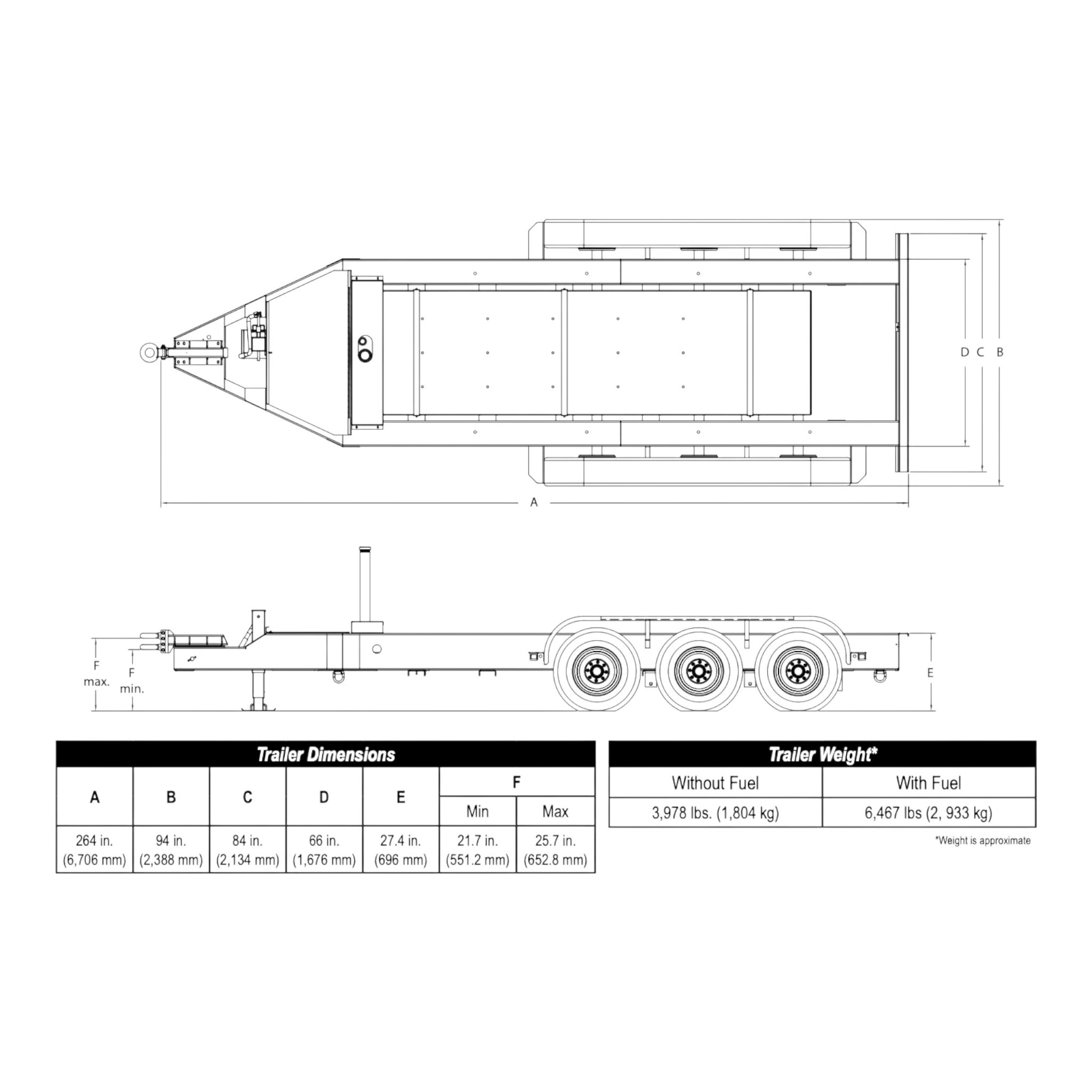 MQ Power TRLR400XF3DAE Triple Axle Trailer