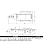 MQ Power TRLR502XF tandem-axle trailer with 6,000 lb GVWR, leaf-spring suspension, 80-gal integral fuel cell