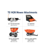 TS142L 20HP Husqvarna Lawn Mower Kohler 7000 Series 42 Inch Deck