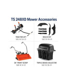 TS248XD Husqvarna Lawn Mower 23 Hp Kawasaki 48 Inch ClearCut Deck Dual Pedal