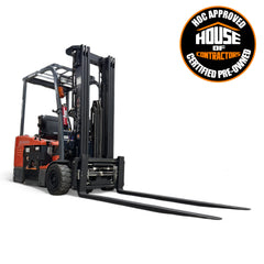 Toyota 7FBEU15 3 Wheel Electric Forklift, 3000 lb (1360 kg) Capacity, Fork Positioner, Charger Included