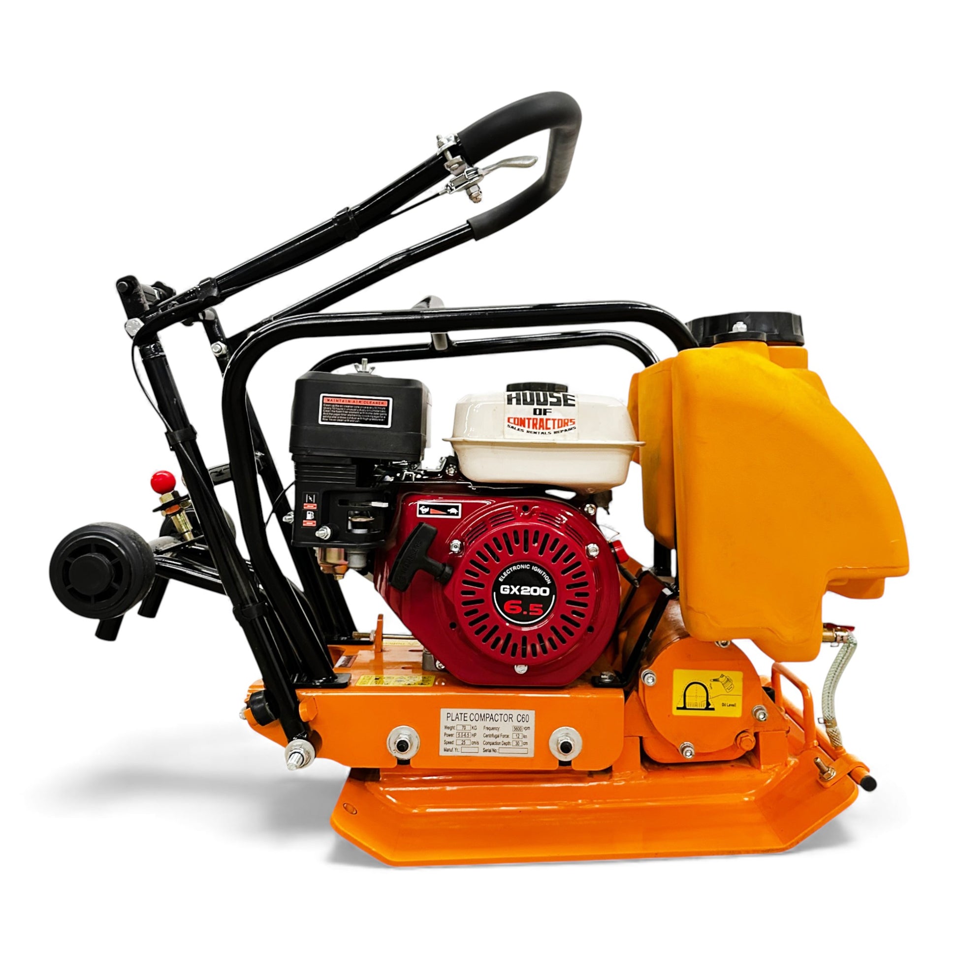 HOC C60 14 Inch Commercial Plate Compactor - Honda GX200, Wheel Kit, Water Kit G