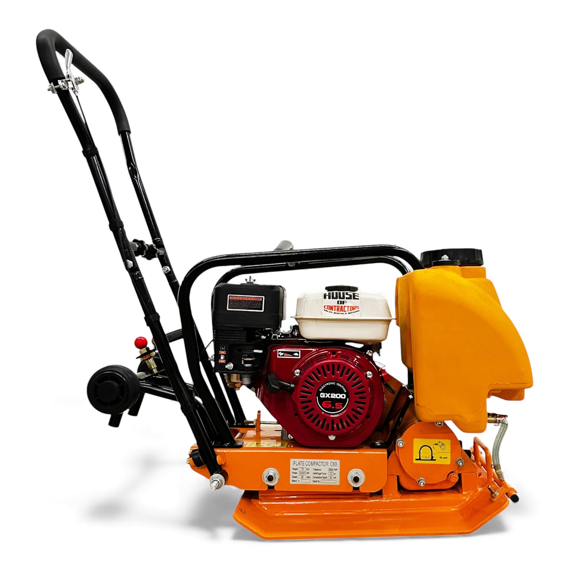 HOC C60 14 Inch Commercial Plate Compactor - Honda GX200, Wheel Kit, Water Kit C