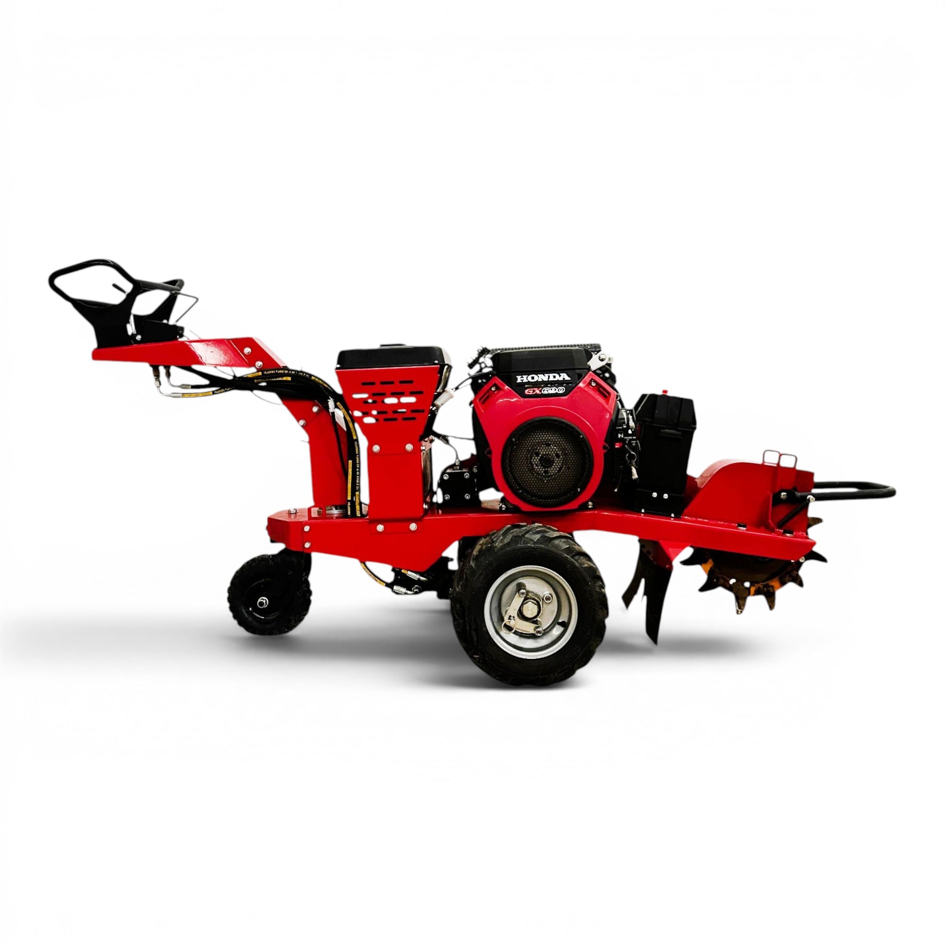 HOC911 Self Propelled Swivel Head Stump Grinder, Honda GX690 22.1 HP Electric Start, 18 Inch Above Ground Grinding, 12 Tungsten Carbide Teeth E