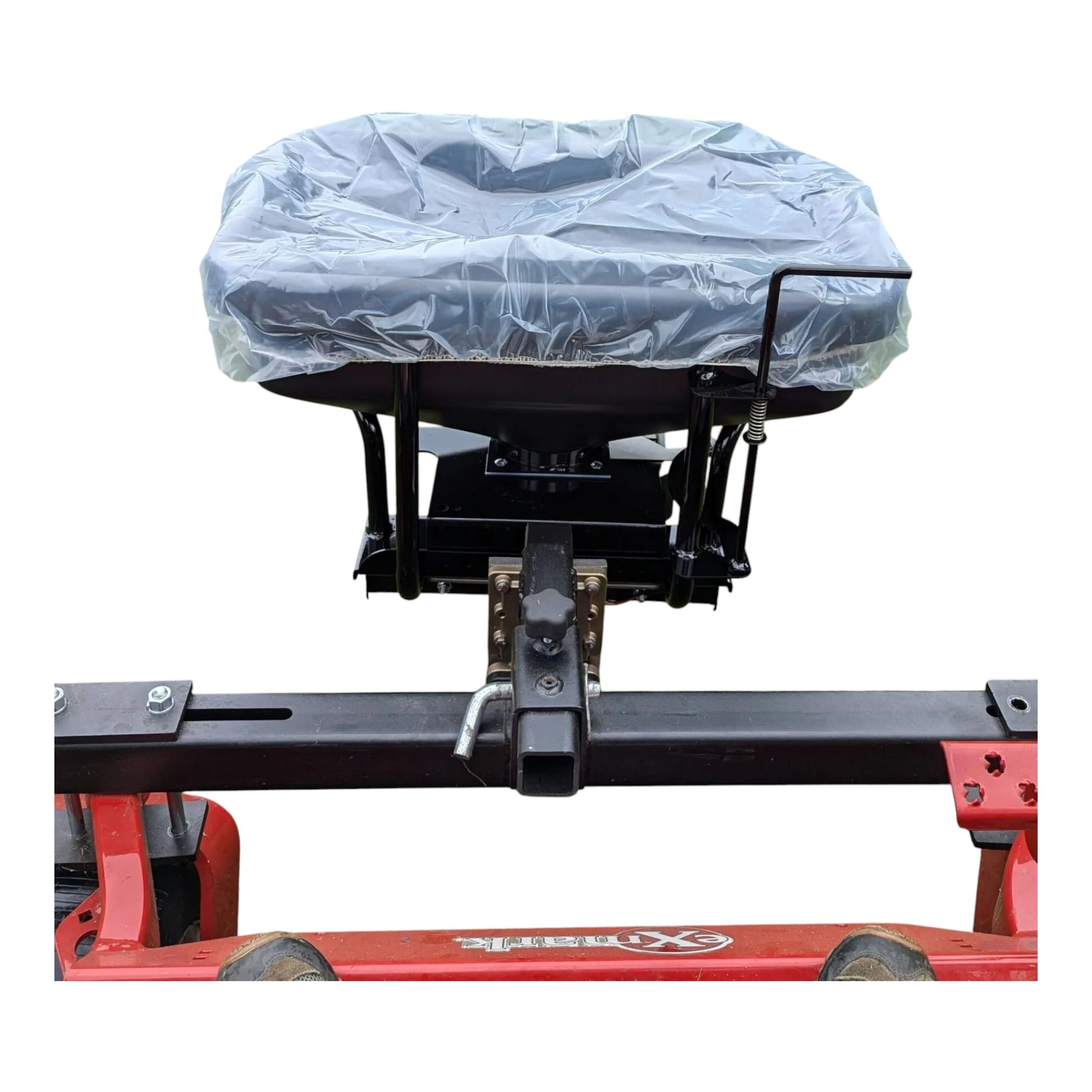 Umount broadcast material dry spreader with front-mount design and wide-pattern distribution