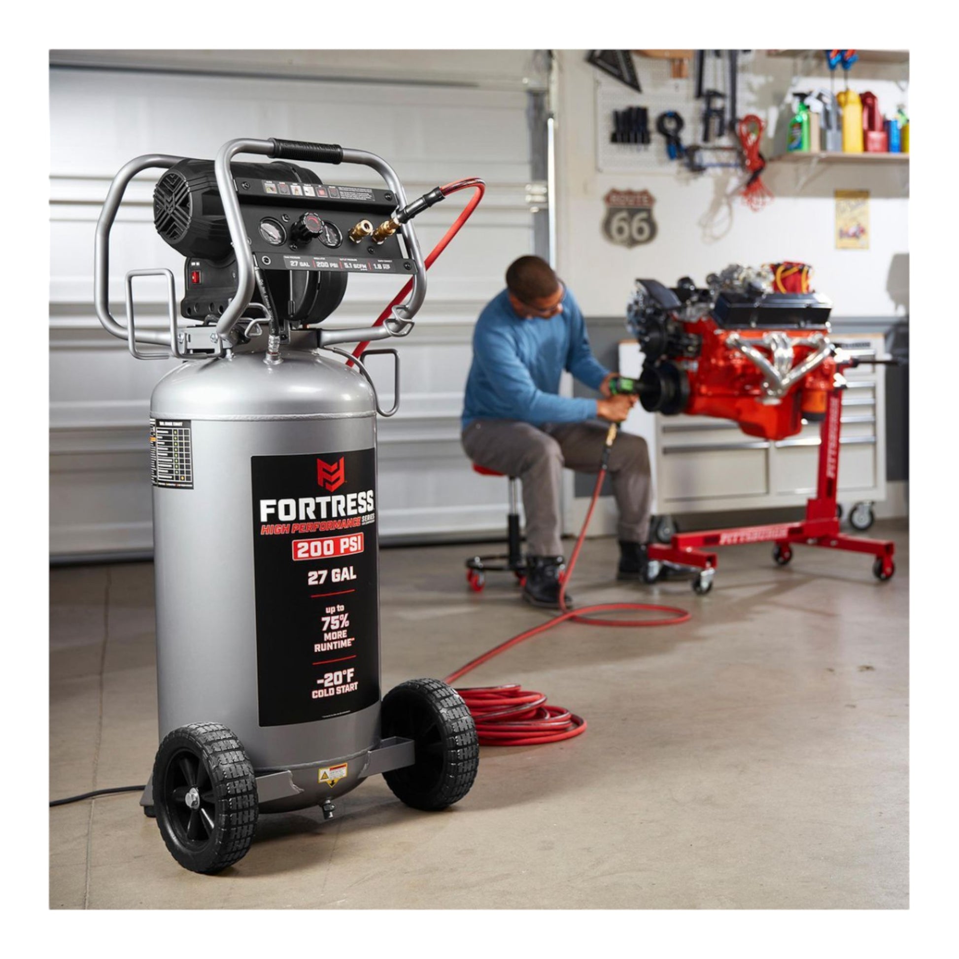 VC27 27 Gallon 200 PSI High Performance Oil-Free Vertical Shop/Auto Air Compressor