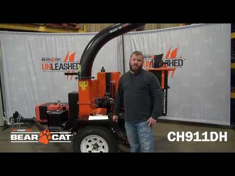 Crary Bearcat CH911DH 9 Inch Hydraulic Towable Wood Chipper - Kubota Diesel 24.8 HP Engine B
